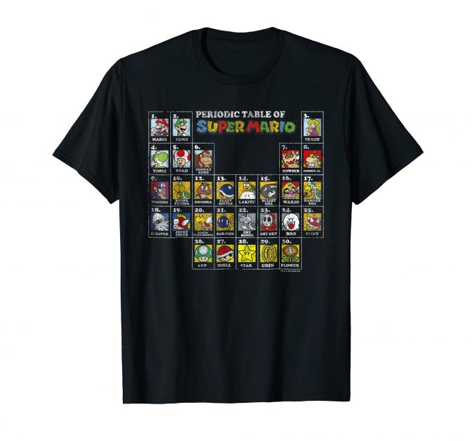 Periodic Table Of Super Mario T-shirt